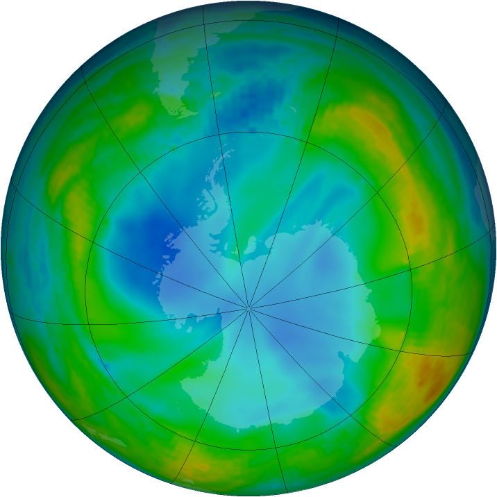 Antarctic ozone map for 14 June 1994